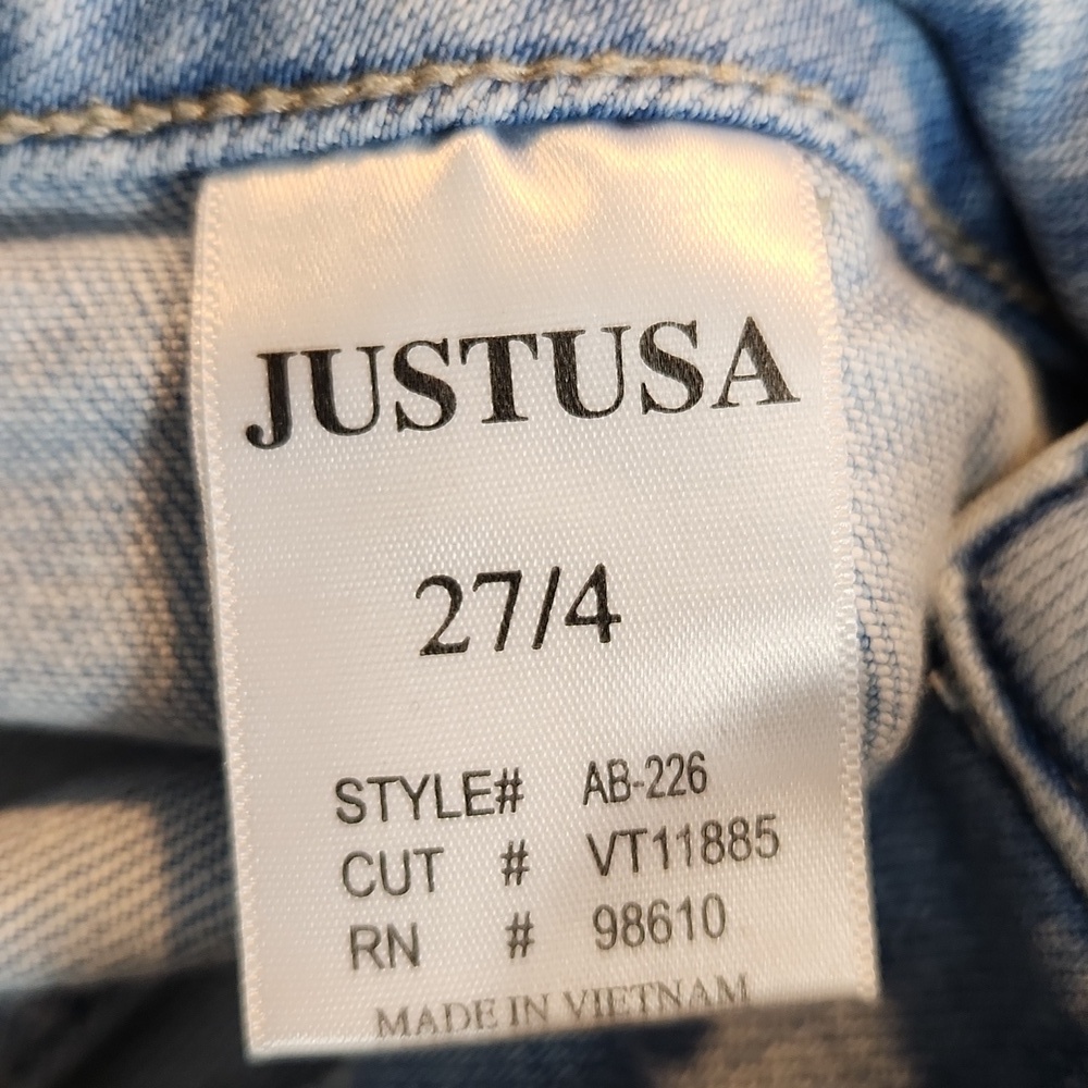 Just Usa Wide Leg Patch Pockets  Light Wash Jeans - Picture 10 of 11